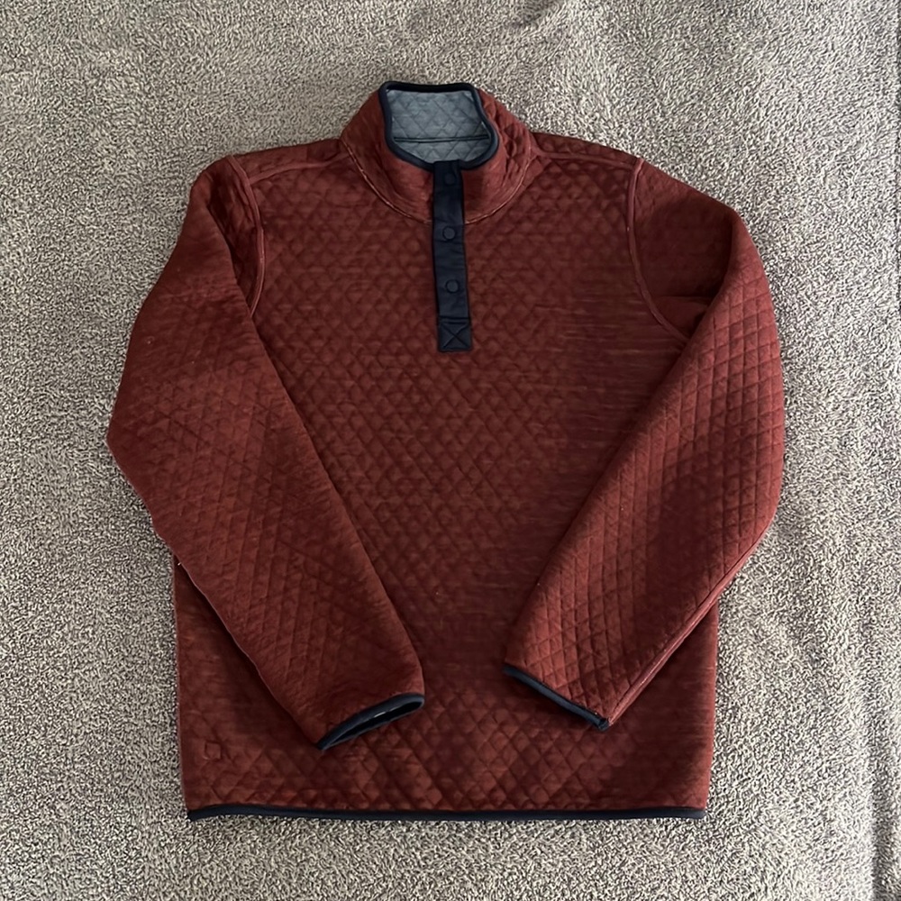 Marine Layer Corbet Reversible Pullover Burgundy / Blue Size M